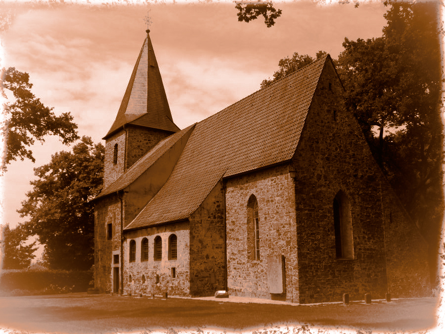 Alte St. Alexanderkirche Wallenhorst (Sepia-Foto)